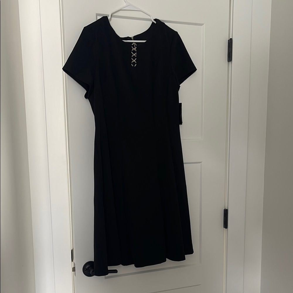 Alyx Elegant Black Mini Dress with Silver Details